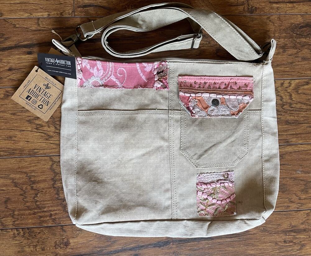 Vintage Addiction Recycled Canvas Crossbody Bag - NEW With Tags Boho